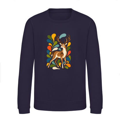 Woodland Majesty Kids' Sweatshirt - Freeform Fauna French Navy colour variant image