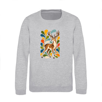 Woodland Majesty Kids' Sweatshirt - Freeform Fauna Heather Grey colour variant image