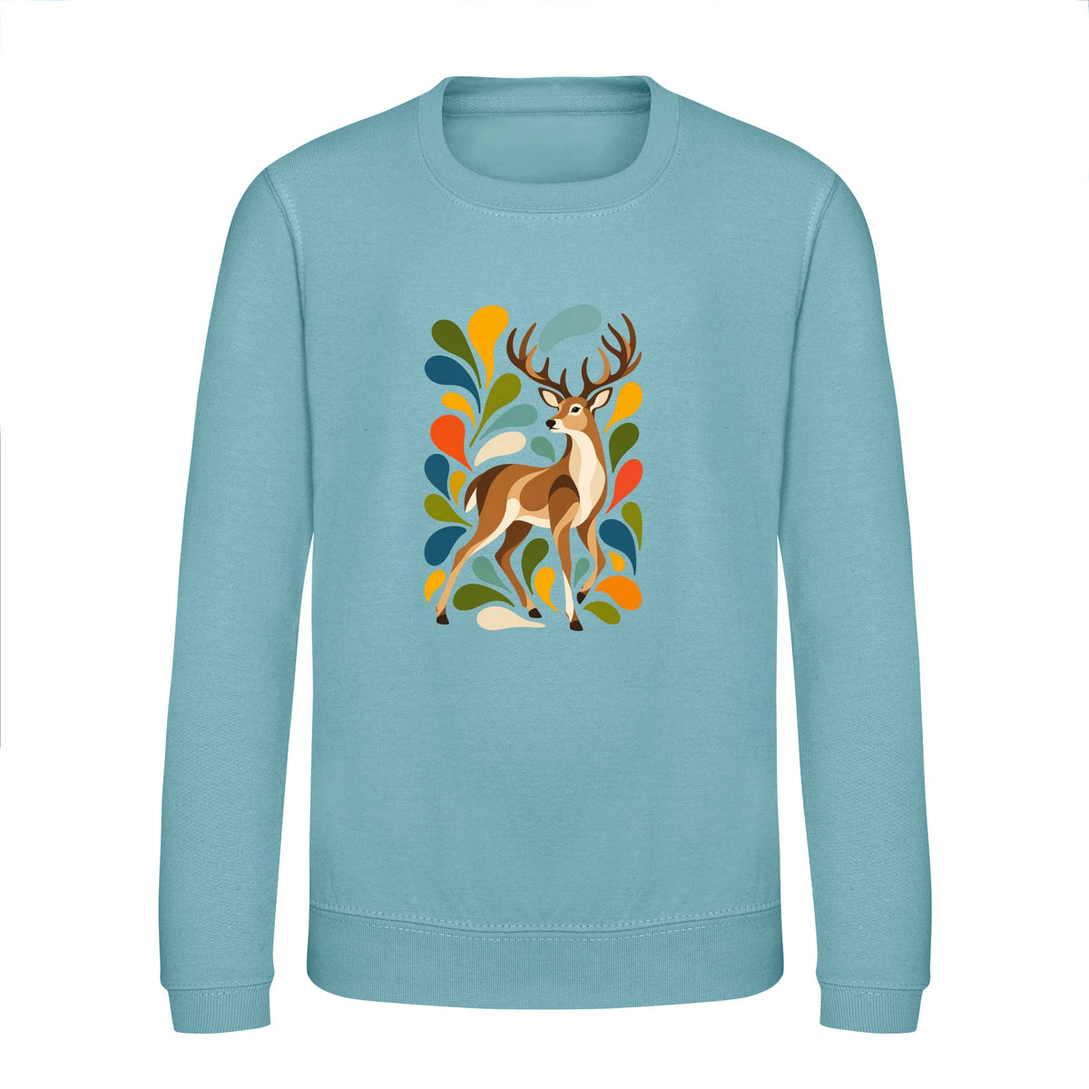Woodland Majesty Kids' Sweatshirt - Freeform Fauna Seafoam colour variant image