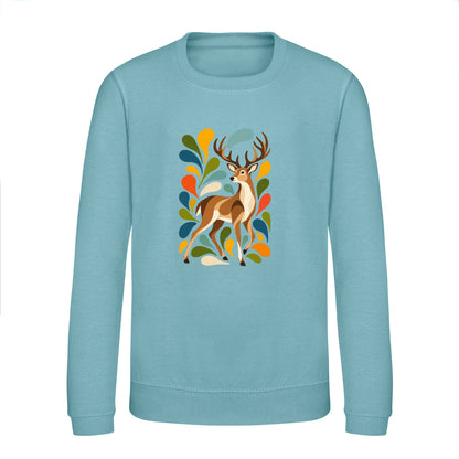 Woodland Majesty Kids' Sweatshirt - Freeform Fauna Seafoam colour variant image