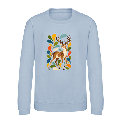 Woodland Majesty Kids' Sweatshirt - Freeform Fauna Sky Blue colour variant image