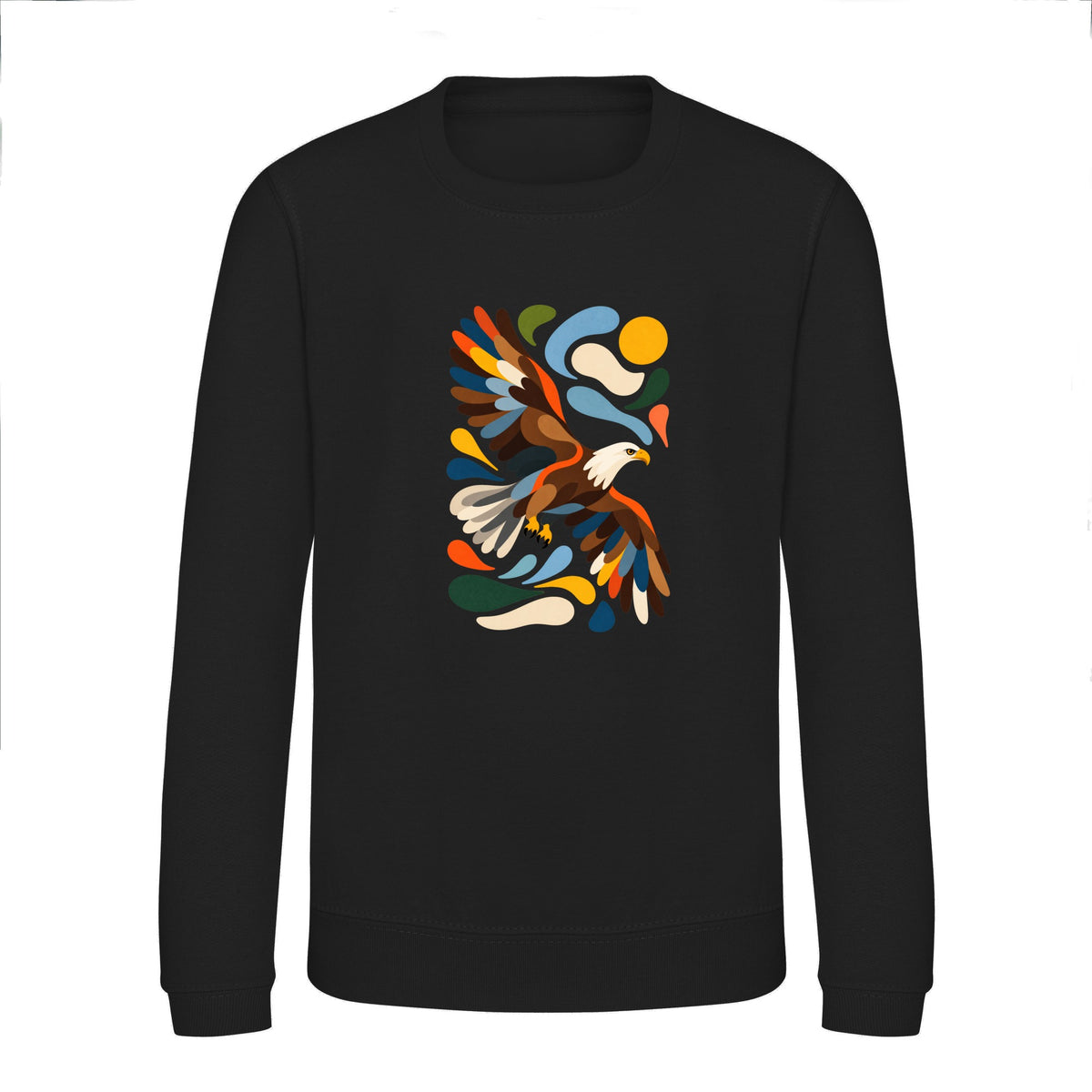 Skybound Spirit Kids' Sweatshirt - Freeform Fauna Deep Black colour variant image