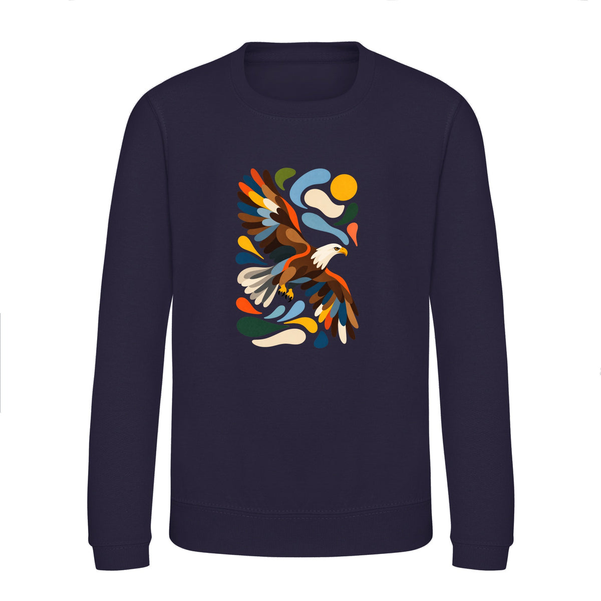 Skybound Spirit Kids' Sweatshirt - Freeform Fauna French Navy colour variant image
