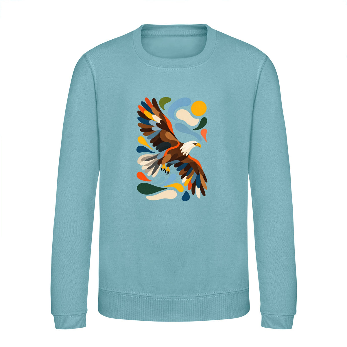 Skybound Spirit Kids' Sweatshirt - Freeform Fauna Seafoam colour variant image