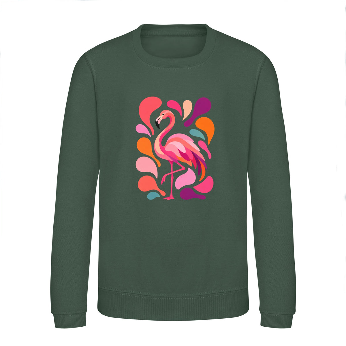 Blush in Motion Kids' Sweatshirt - Freeform Fauna Bottle Green colour variant image