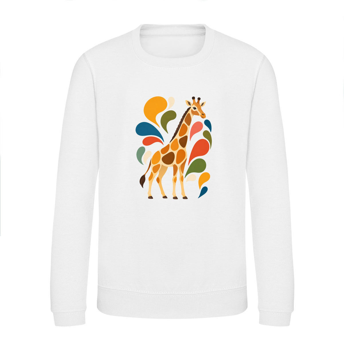 Sunlit Safari Kids' Sweatshirt - Freeform Fauna Arctic White colour variant image
