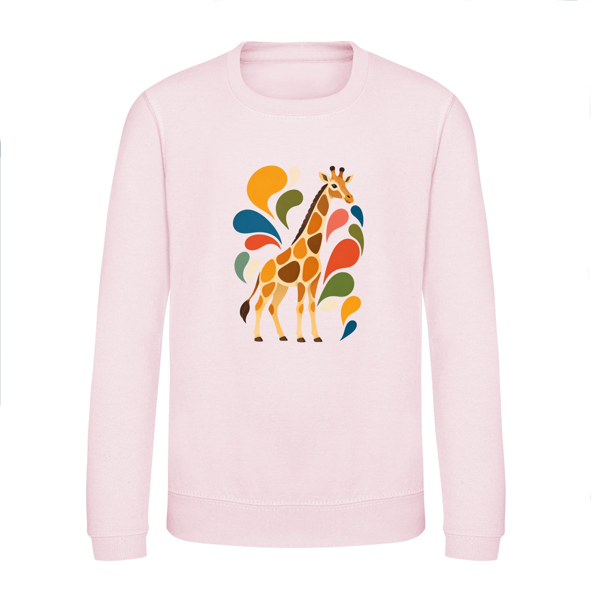 Sunlit Safari Kids' Sweatshirt - Freeform Fauna Baby Pink colour variant image