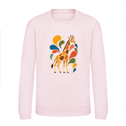 Sunlit Safari Kids' Sweatshirt - Freeform Fauna Baby Pink colour variant image