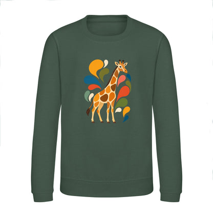 Sunlit Safari Kids' Sweatshirt - Freeform Fauna Bottle Green colour variant image