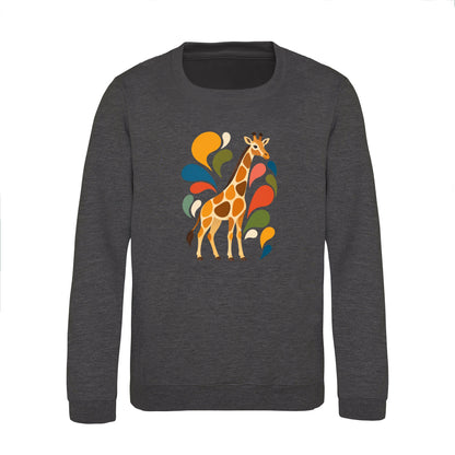 Sunlit Safari Kids' Sweatshirt - Freeform Fauna Charcoal colour variant image