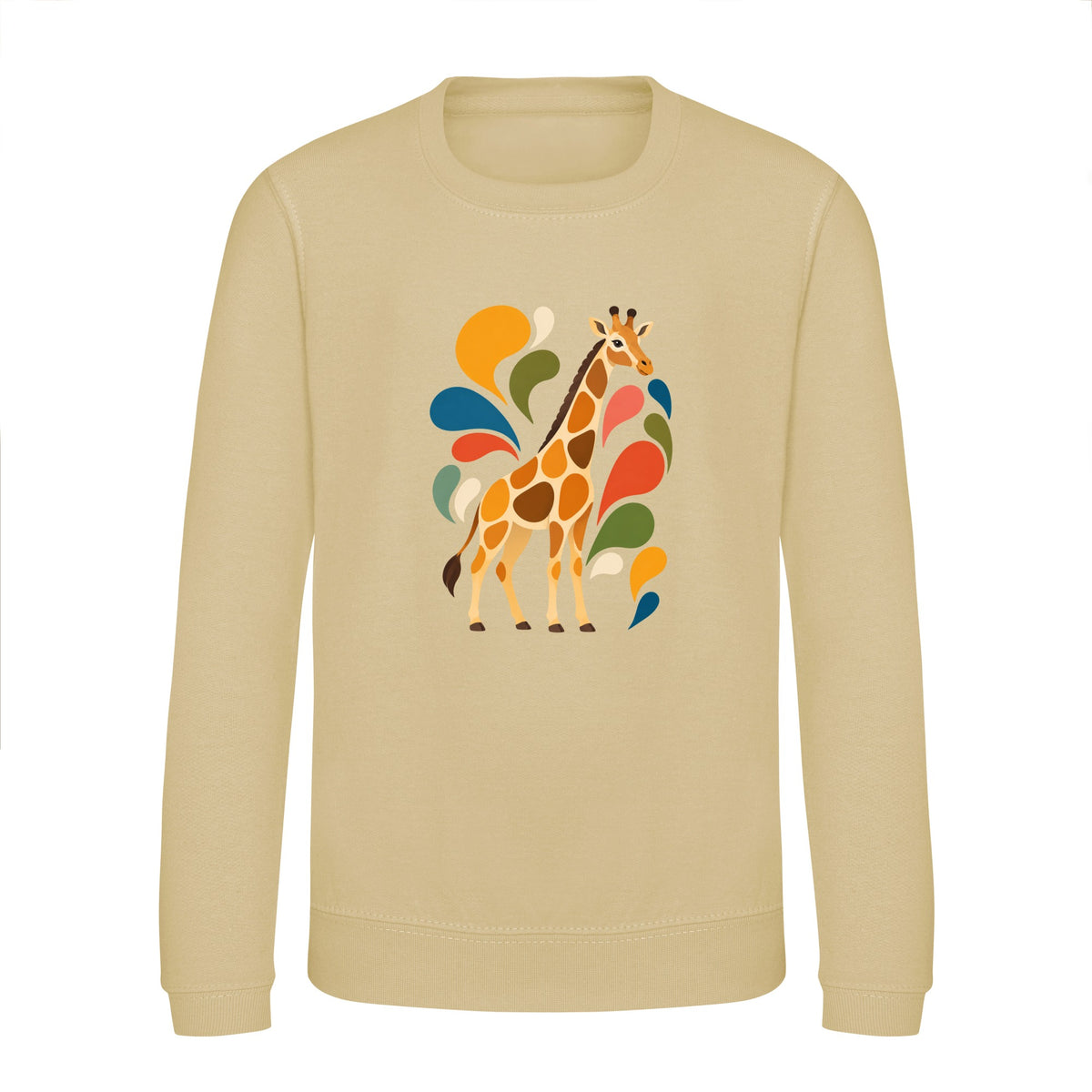 Sunlit Safari Kids' Sweatshirt - Freeform Fauna Desert Sand colour variant image