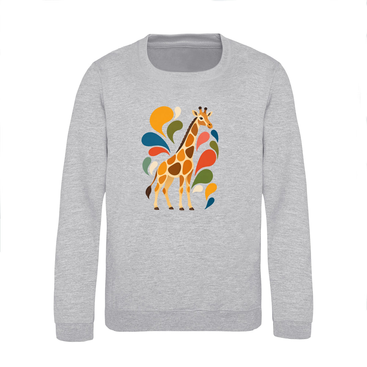 Sunlit Safari Kids' Sweatshirt - Freeform Fauna Heather Grey colour variant image