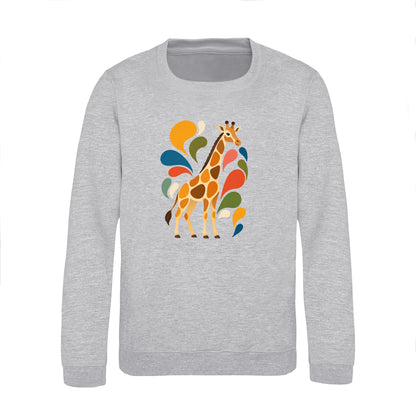 Sunlit Safari Kids' Sweatshirt - Freeform Fauna Heather Grey colour variant image