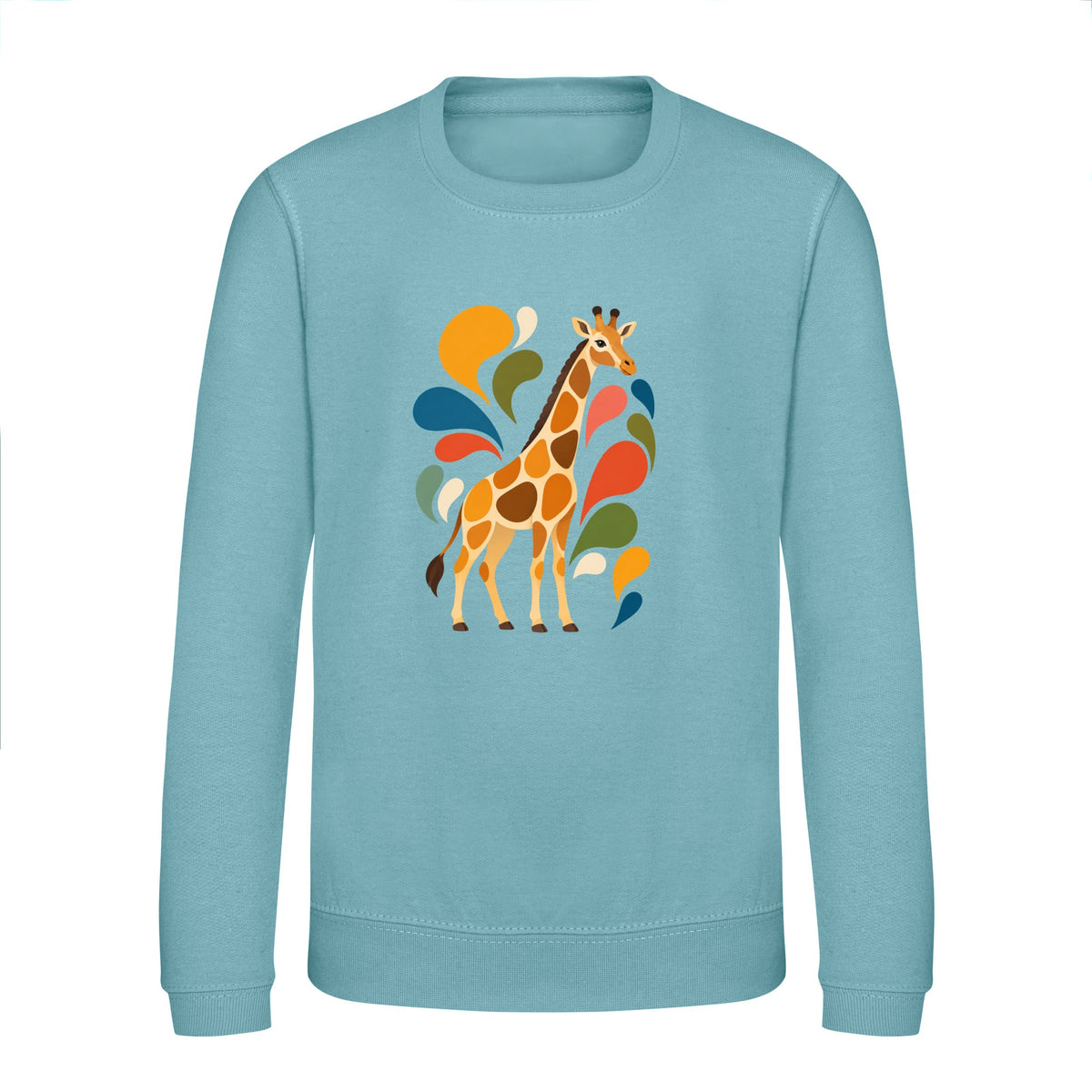 Sunlit Safari Kids' Sweatshirt - Freeform Fauna Seafoam colour variant image