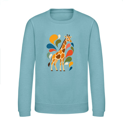 Sunlit Safari Kids' Sweatshirt - Freeform Fauna Seafoam colour variant image