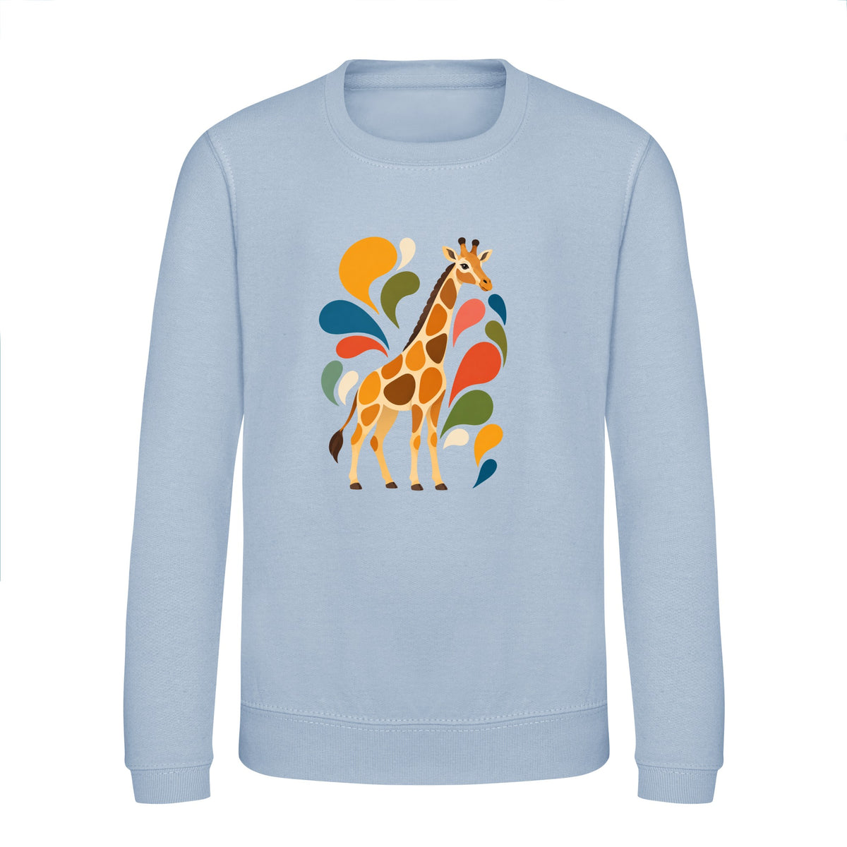 Sunlit Safari Kids' Sweatshirt - Freeform Fauna Sky Blue colour variant image