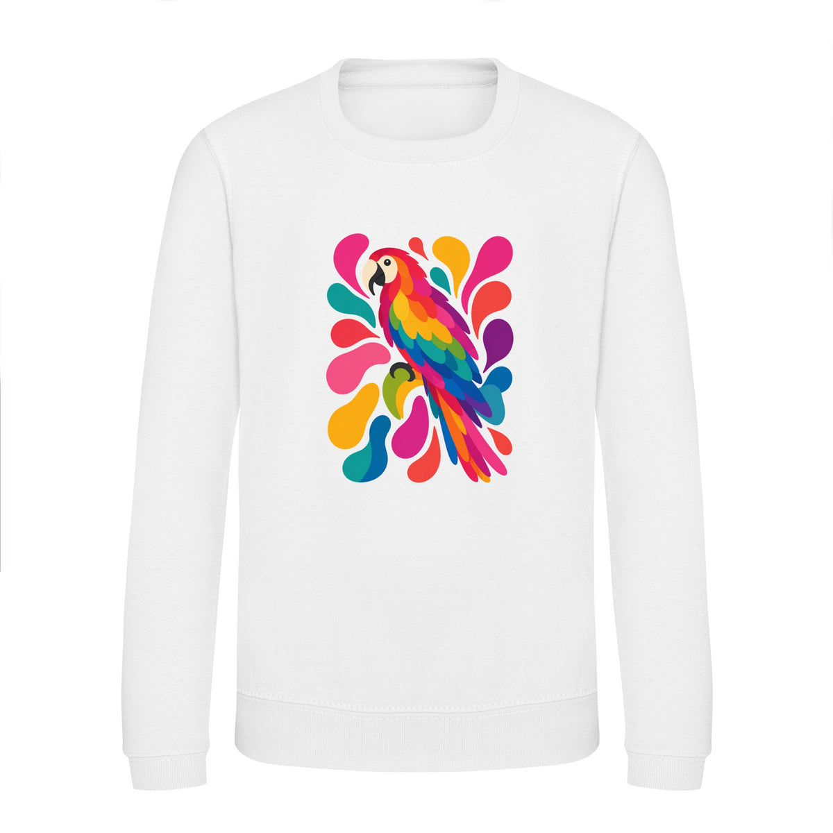 Tropical Burst Kids' Sweatshirt - Freeform Fauna Arctic White colour variant image