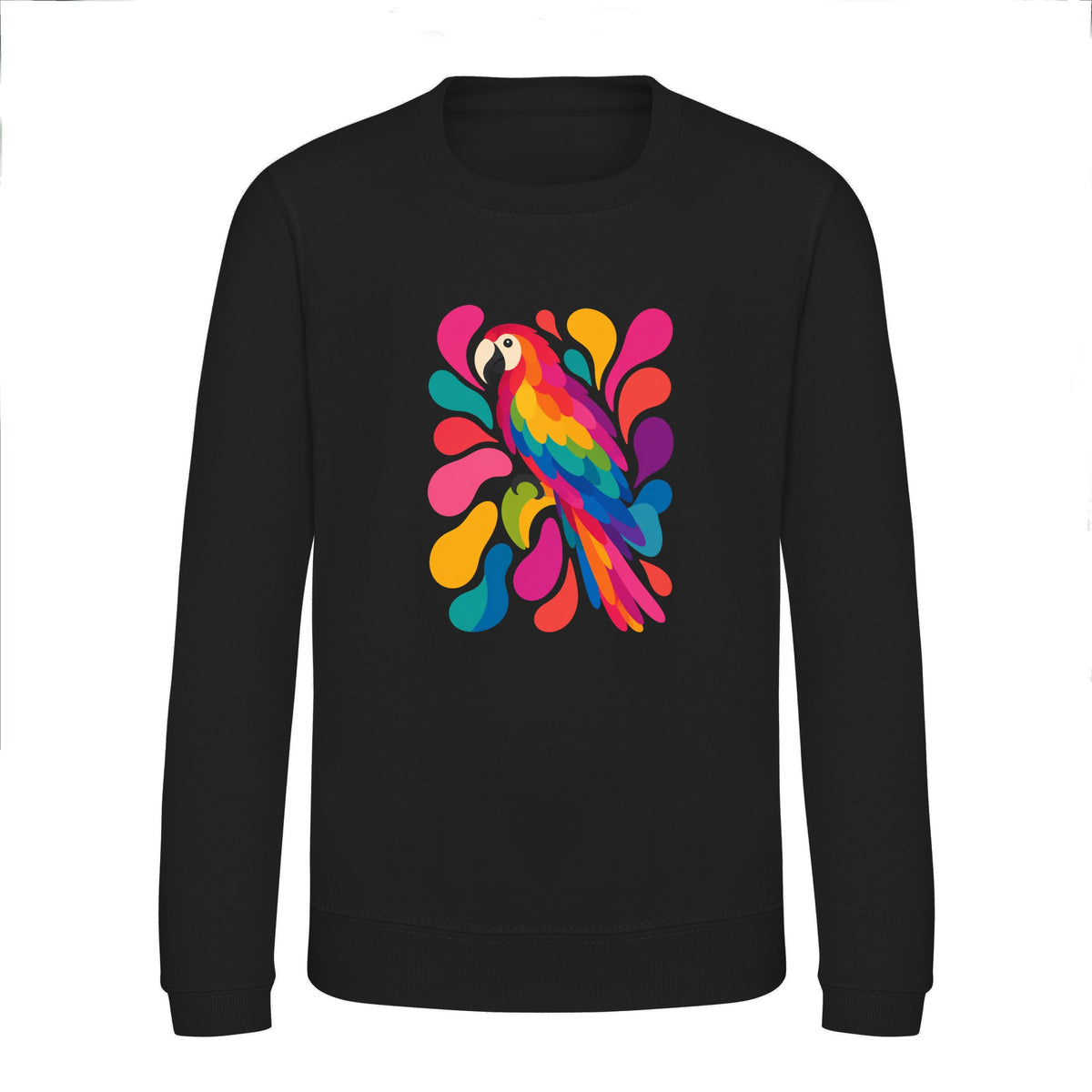 Tropical Burst Kids' Sweatshirt - Freeform Fauna Deep Black colour variant image
