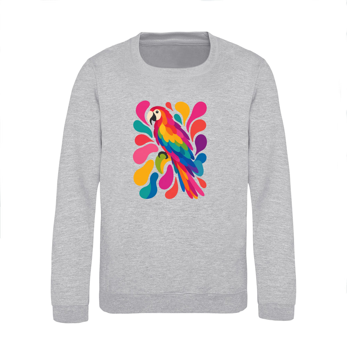 Tropical Burst Kids' Sweatshirt - Freeform Fauna Heather Grey colour variant image