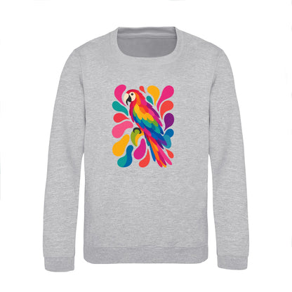 Tropical Burst Kids' Sweatshirt - Freeform Fauna Heather Grey colour variant image