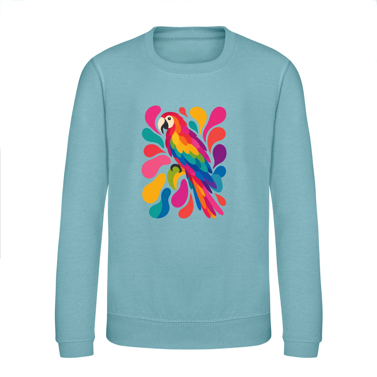 Tropical Burst Kids' Sweatshirt - Freeform Fauna Seafoam colour variant image