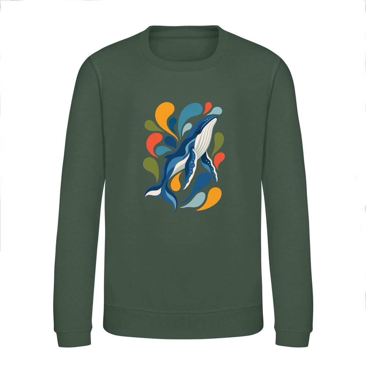 Ocean Song Kids' Sweatshirt - Freeform Fauna Bottle Green colour variant image