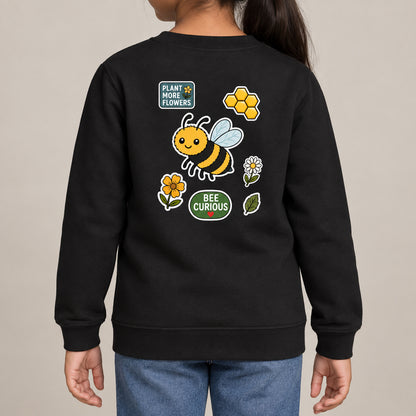 Bee Curious Kids' Sweatshirt - Badges of the Wild lead image