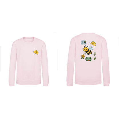 Bee Curious Kids' Sweatshirt - Badges of the Wild Baby Pink colour variant image