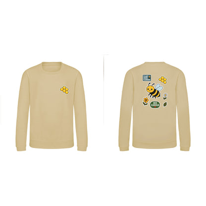 Bee Curious Kids' Sweatshirt - Badges of the Wild Desert Sand colour variant image