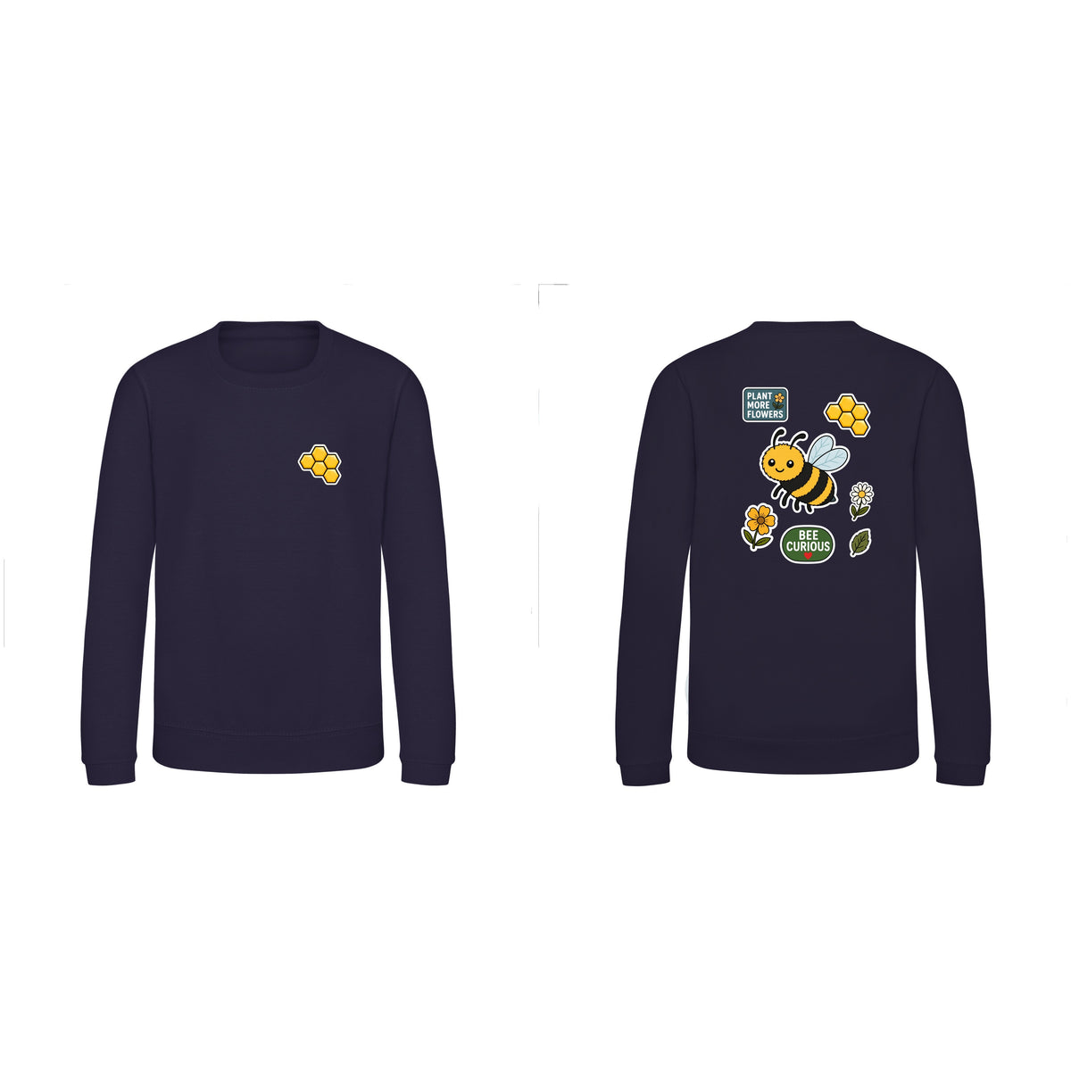 Bee Curious Kids' Sweatshirt - Badges of the Wild French Navy colour variant image