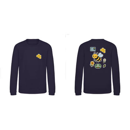 Bee Curious Kids' Sweatshirt - Badges of the Wild French Navy colour variant image
