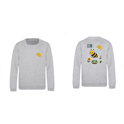 Bee Curious Kids' Sweatshirt - Badges of the Wild Heather Grey colour variant image