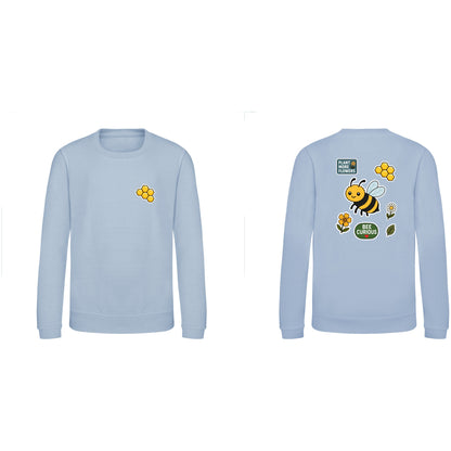 Bee Curious Kids' Sweatshirt - Badges of the Wild Sky Blue colour variant image