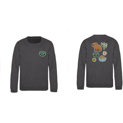 Capybara Chill Club Kids' Sweatshirt - Badges of the Wild Charcoal colour variant image