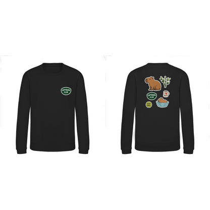 Capybara Chill Club Kids' Sweatshirt - Badges of the Wild Deep Black colour variant image