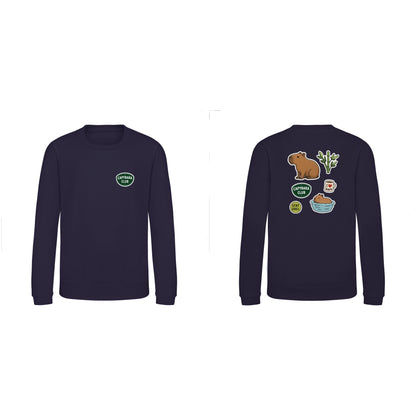 Capybara Chill Club Kids' Sweatshirt - Badges of the Wild French Navy colour variant image