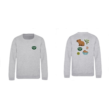 Capybara Chill Club Kids' Sweatshirt - Badges of the Wild Heather Grey colour variant image