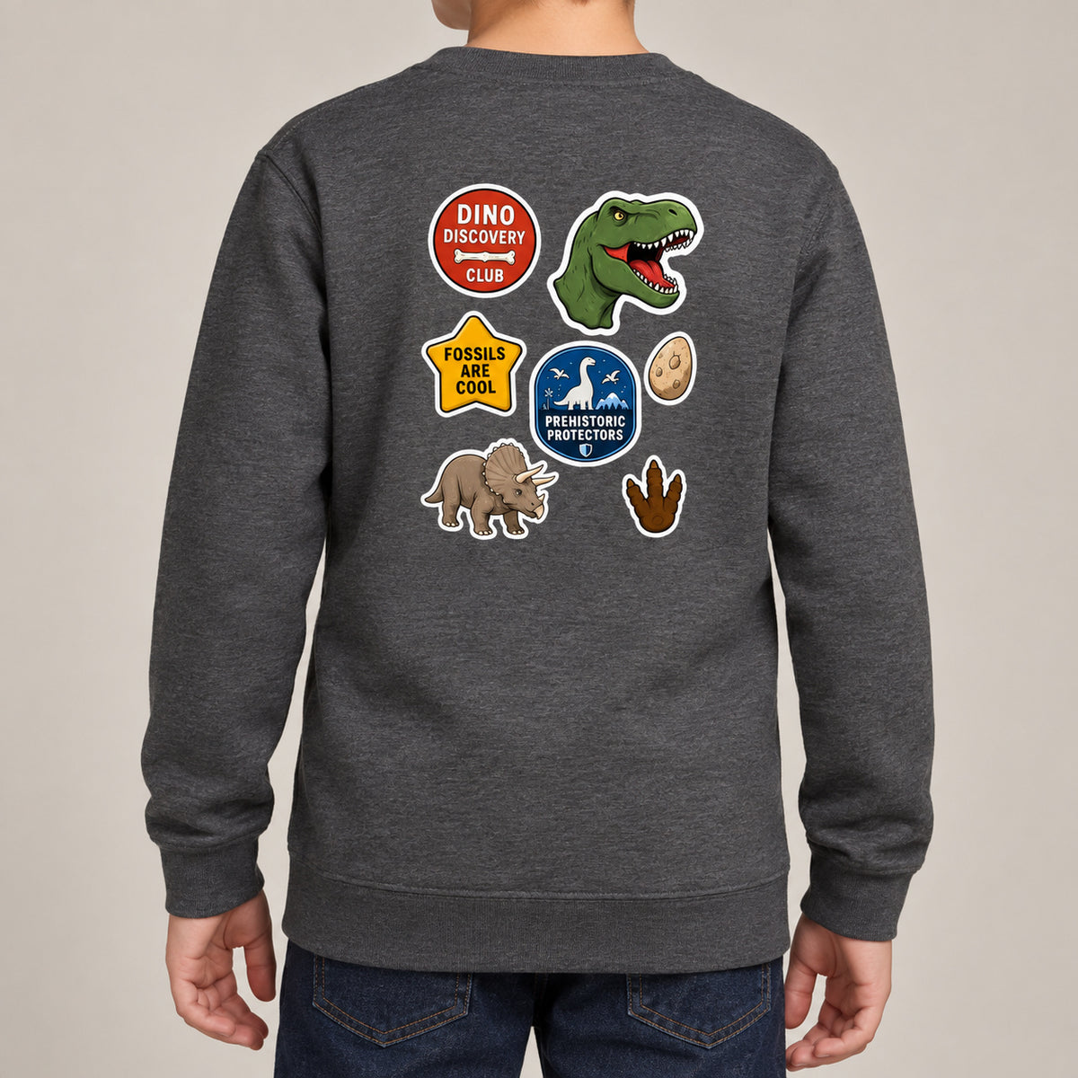 Dino Discovery Club Kids' Sweatshirt - Badges of the Wild lead image