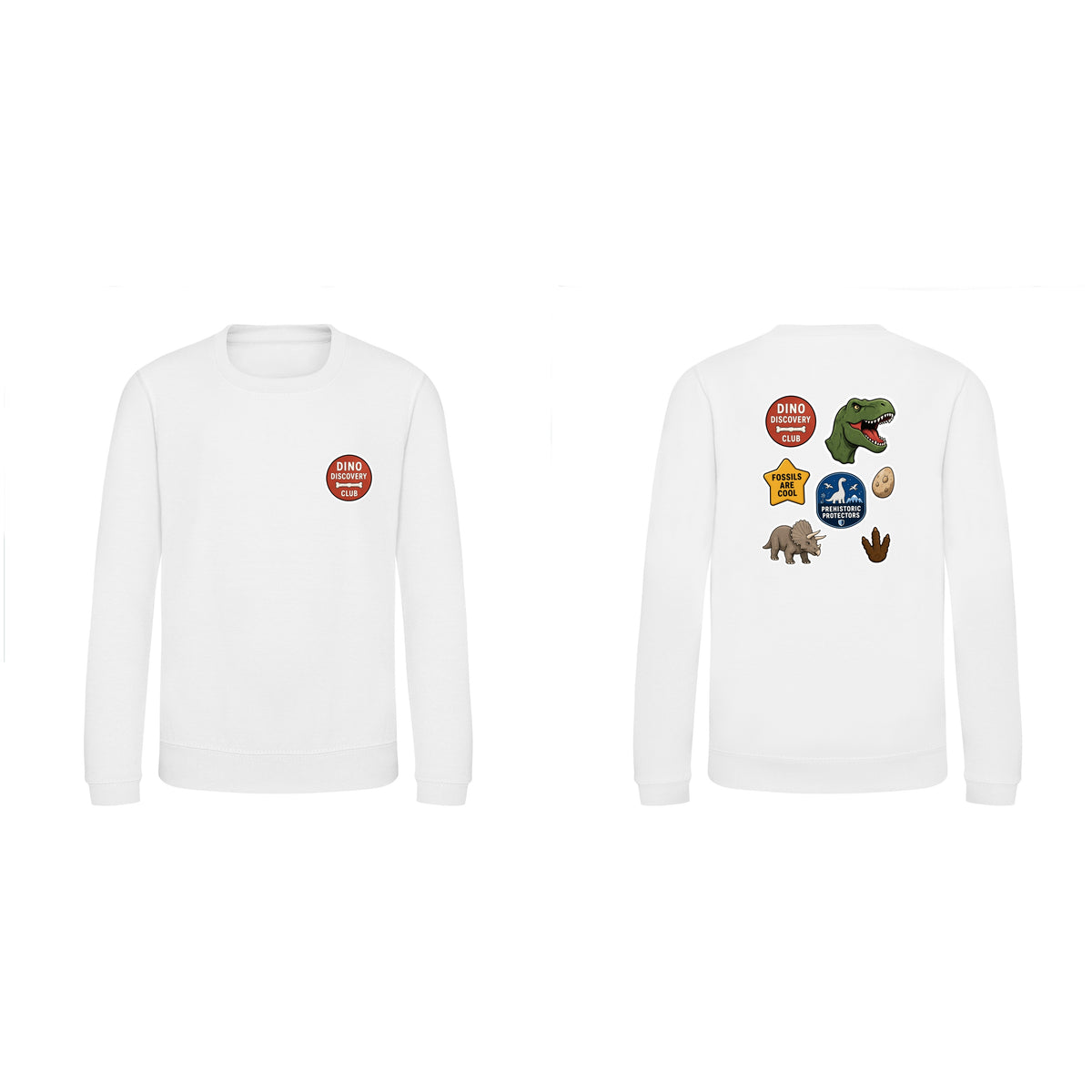 Dino Discovery Club Kids' Sweatshirt - Badges of the Wild Arctic White colour variant image