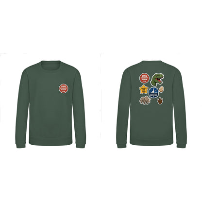 Dino Discovery Club Kids' Sweatshirt - Badges of the Wild Bottle Green colour variant image