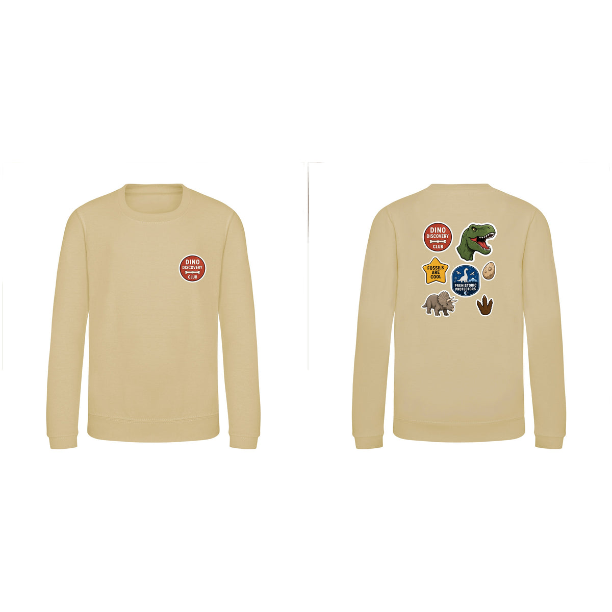 Dino Discovery Club Kids' Sweatshirt - Badges of the Wild Desert Sand colour variant image