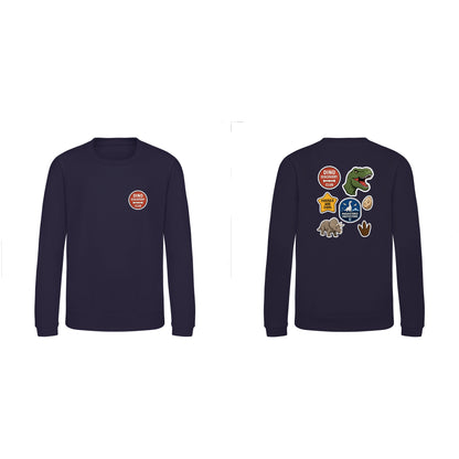 Dino Discovery Club Kids' Sweatshirt - Badges of the Wild French Navy colour variant image