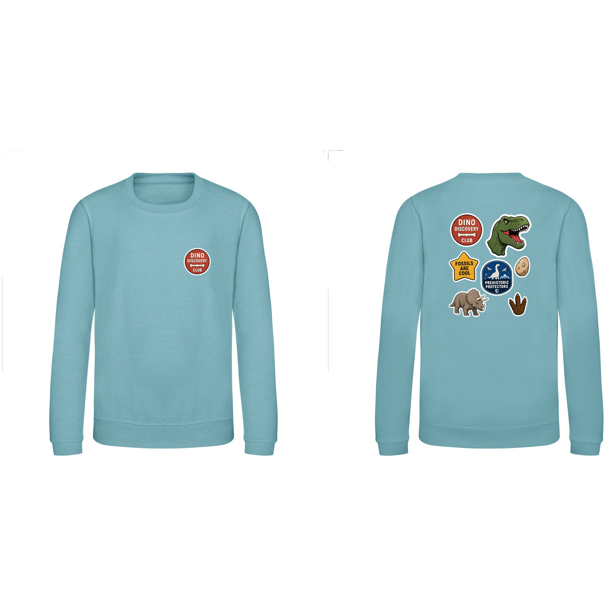 Dino Discovery Club Kids' Sweatshirt - Badges of the Wild Seafoam colour variant image
