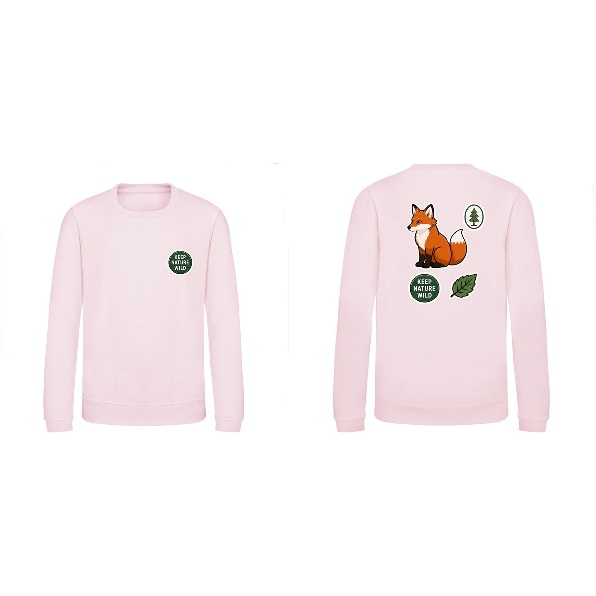 Keep Nature Wild Kids' Sweatshirt - Badges of the Wild Baby Pink colour variant image