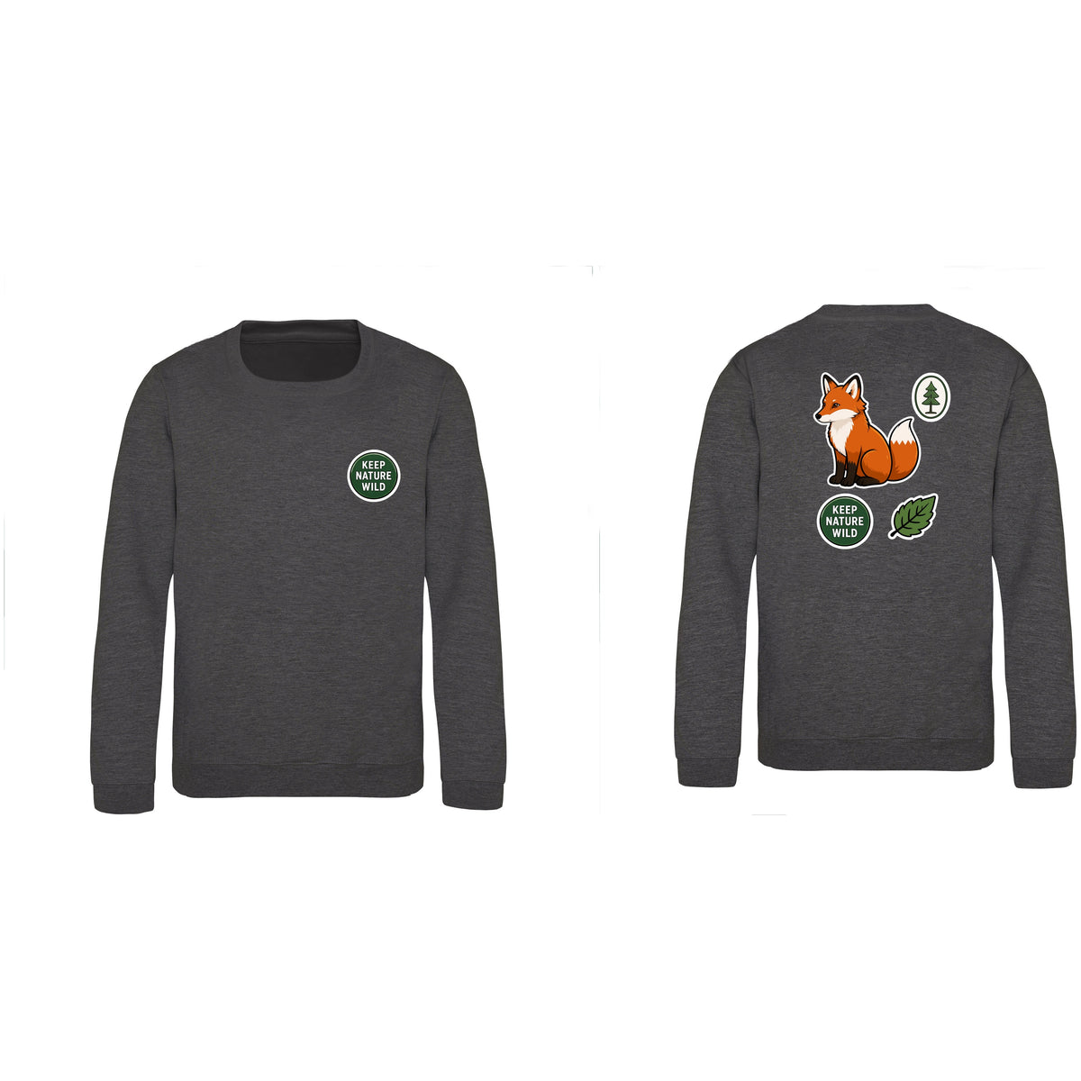 Keep Nature Wild Kids' Sweatshirt - Badges of the Wild Charcoal colour variant image