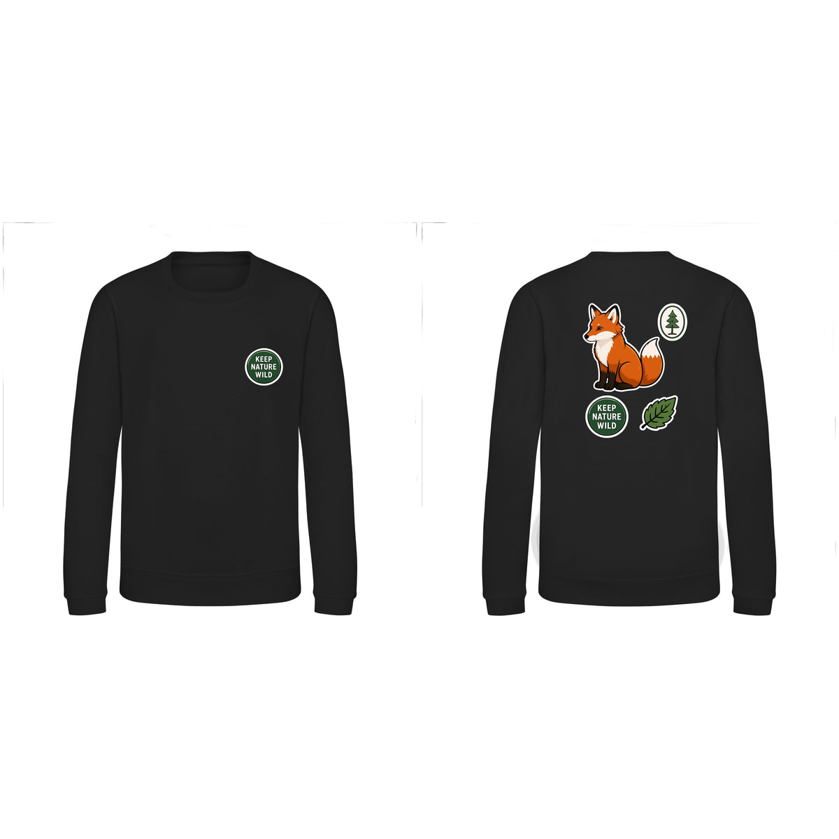 Keep Nature Wild Kids' Sweatshirt - Badges of the Wild Deep Black colour variant image