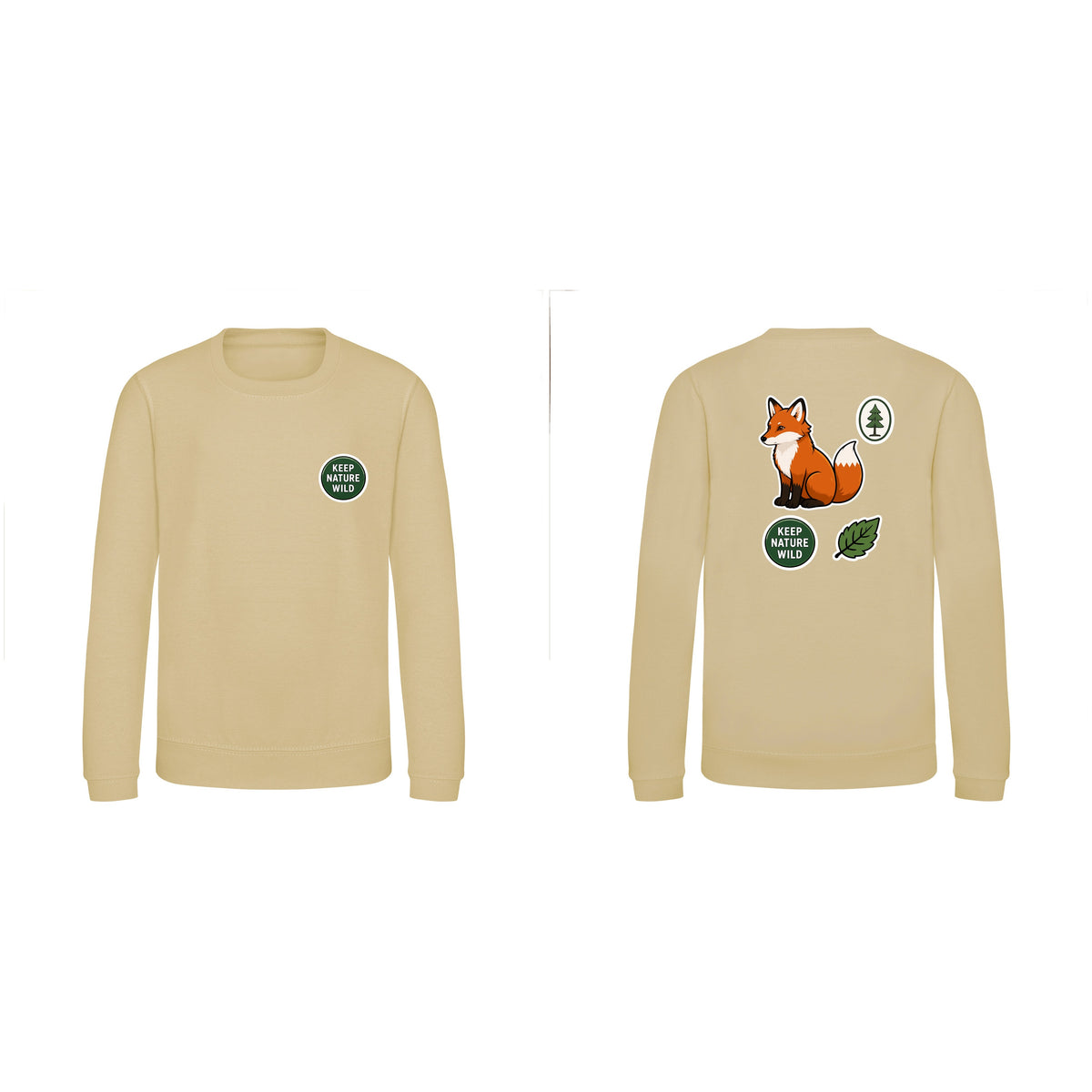 Keep Nature Wild Kids' Sweatshirt - Badges of the Wild Desert Sand colour variant image