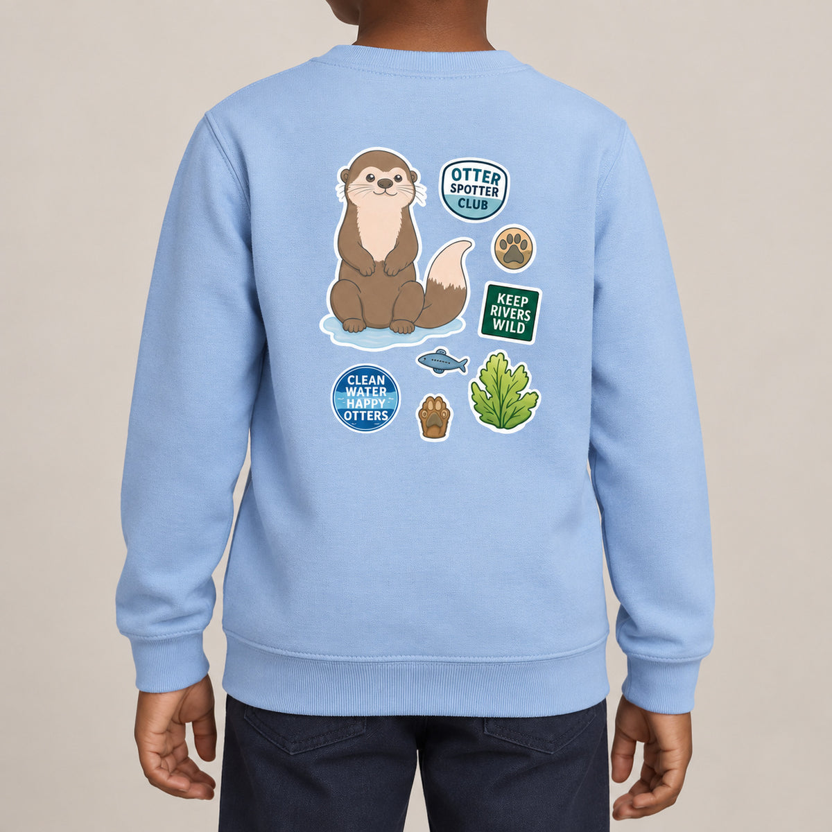 Otter Spotter Club Kids' Sweatshirt - Badges of the Wild lead image