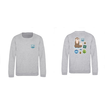 Otter Spotter Club Kids' Sweatshirt - Badges of the Wild Heather Grey colour variant image