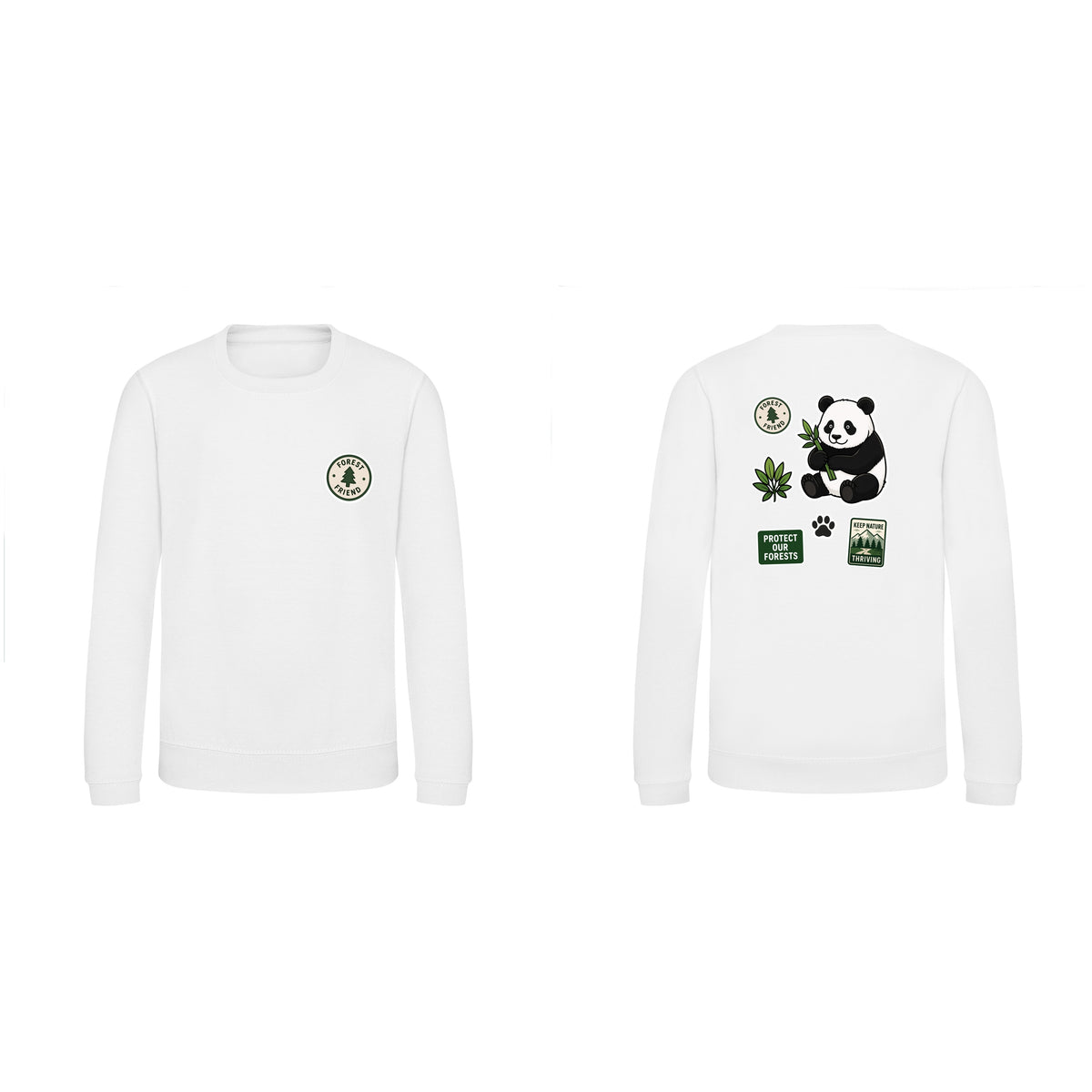 Forest Protector Kids' Sweatshirt - Badges of the Wild Arctic White colour variant image